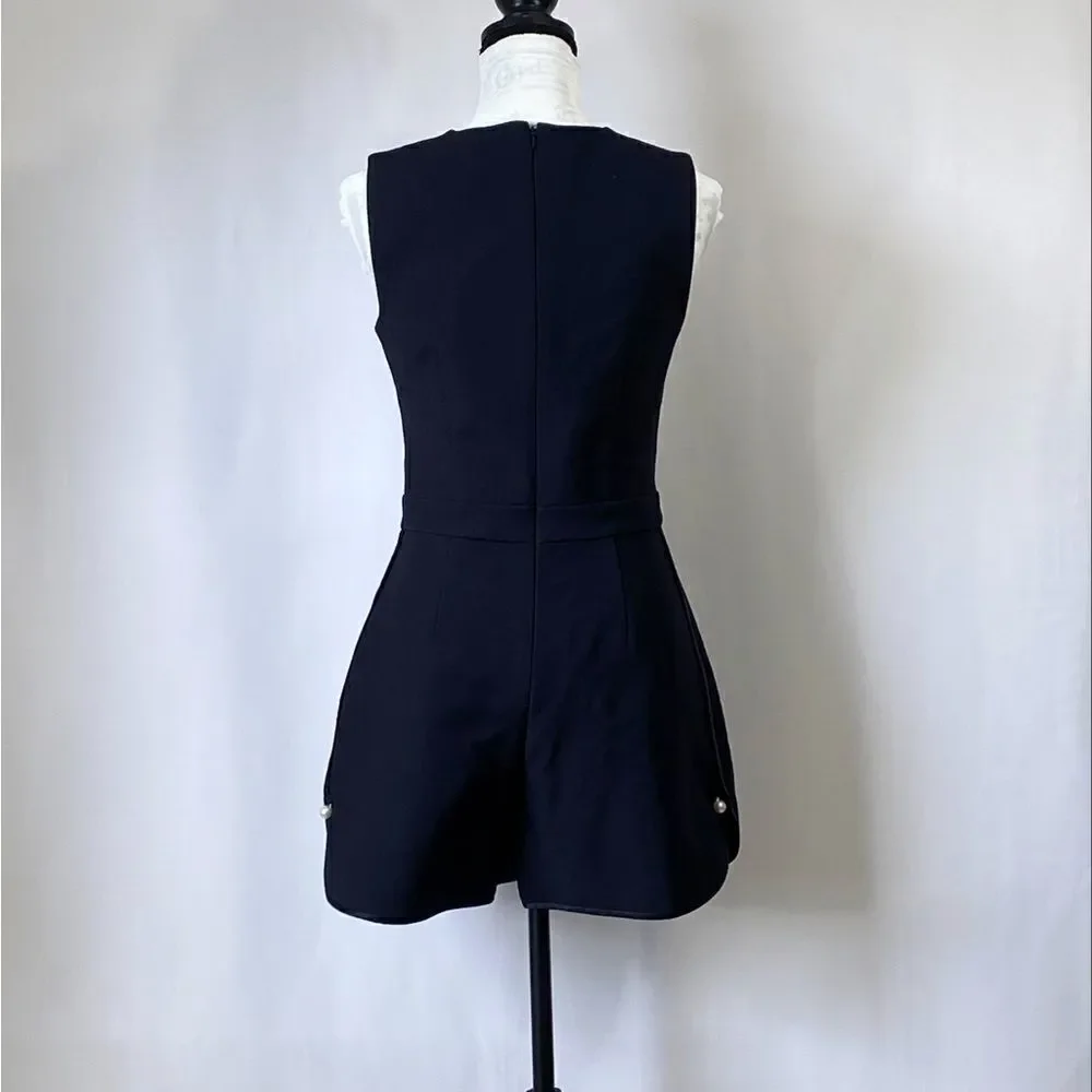 Adam Lippes Wool-Silk Sleeveless Romper size 6